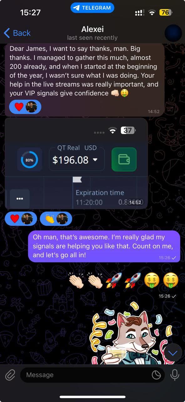 Message from a student on Telegram